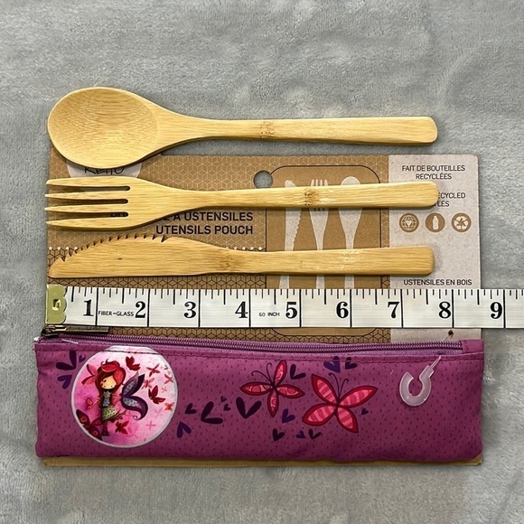 KETTO Reusable Takeout Lunch Utensils With Zip Pouch Recycled NWT - Picture 11 of 12